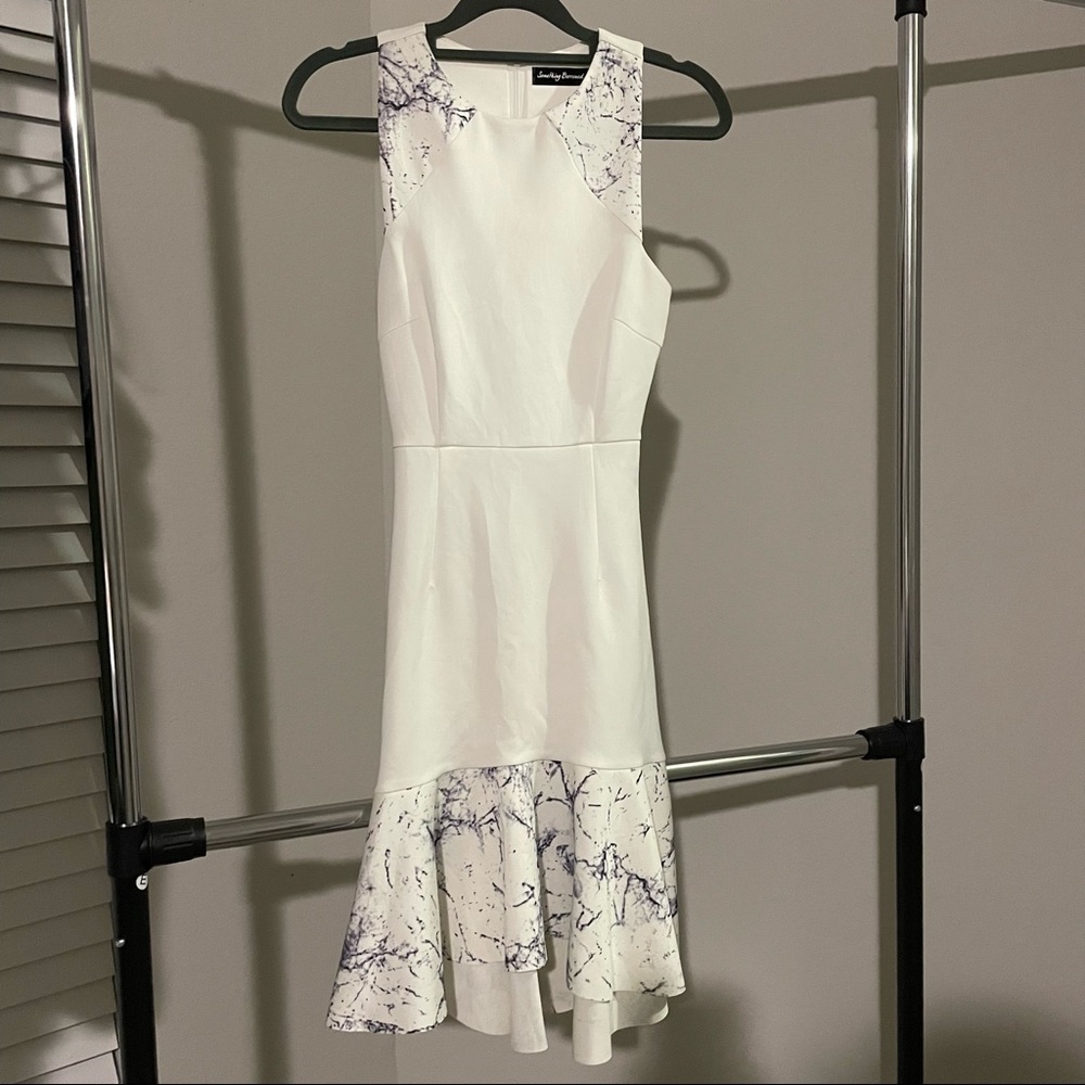 Sleeveless white scuba dress